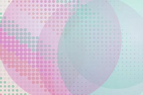 Abstract colorful circles with dot patterns on pastel background Stock Illustration