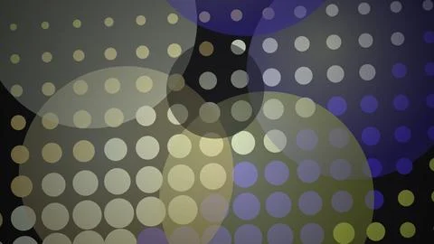 Abstract colorful circles with dotted pattern on dark background Stock Illustration