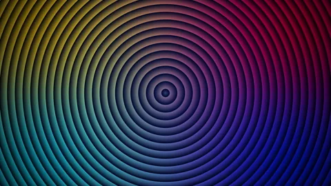 Abstract colorful circles forward motion with rotation gradient background Stock Footage 342092512