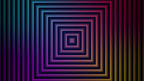 Abstract colorful circles forward motion with rotation gradient background Stock Footage 342092699