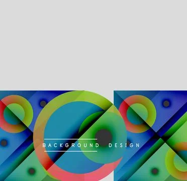 Abstract colorful circles, lines create dynamic visual. Modern design elements, 库存插图