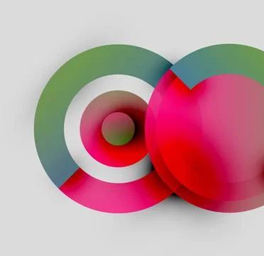 Abstract colorful circles overlap, creating infinity symbol. Soft gradients, 스톡 일러스트