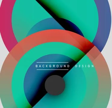Abstract colorful circles overlap, creating dynamic visual effect. Modern design Illustrazione stock