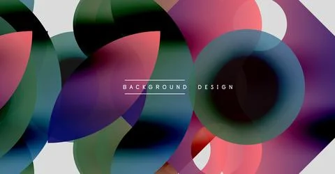 Abstract colorful circles overlap creating dynamic visual effect. Modern design Stock Illustration