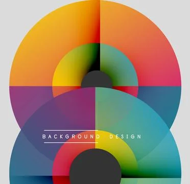 Abstract colorful circles overlap creating vibrant visual effect. Modern design Stock Illustration