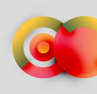 Abstract colorful circles overlap, creating infinity symbol. Gradient hues blend 스톡 일러스트