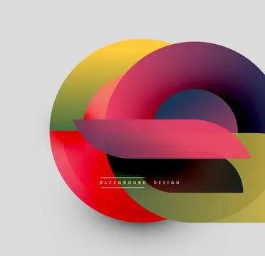 Abstract colorful circles overlap, creating dynamic visual effect. Modern design Stock Illustration