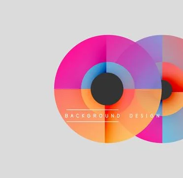 Abstract colorful circles overlap, creating dynamic visual effect. Modern design Illustrazione stock