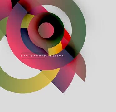 Abstract colorful circles overlap, creating dynamic visual effect. Modern design Illustrazione stock