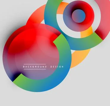 Abstract colorful circles overlap, creating dynamic visual effect. Modern design Illustrazione stock