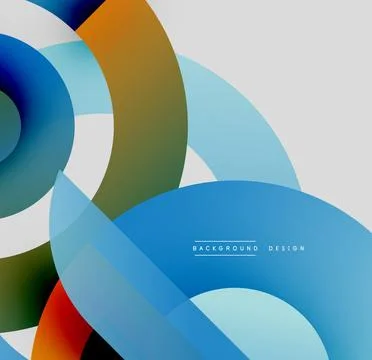 Abstract colorful circles overlap, creating dynamic visual effect. Modern design Stock Illustration