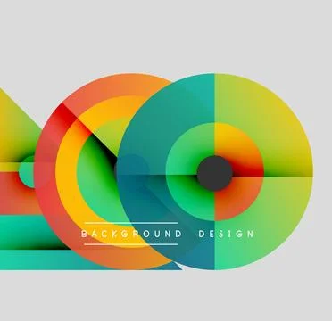 Abstract colorful circles overlap, creating dynamic visual effect. Modern design Illustrazione stock