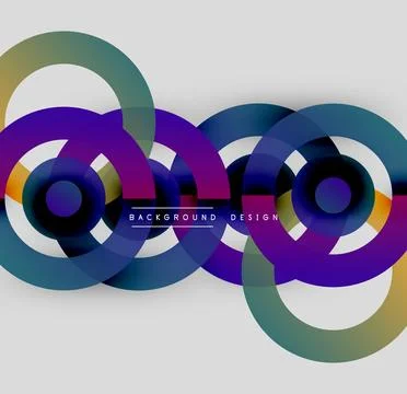 Abstract colorful circles overlap creating dynamic visual effect. Modern design Stock Illustration