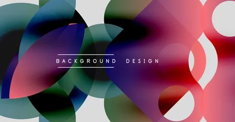 Abstract colorful circles overlap, creating dynamic visual effect. Modern design Stock Illustration