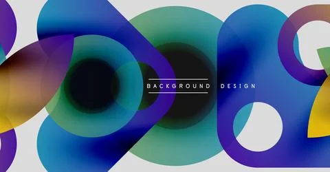 Abstract colorful circles overlap, creating dynamic visual effect. Modern design Stock Illustration