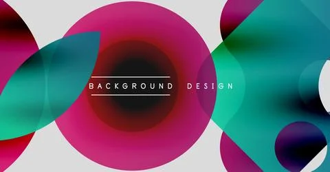 Abstract colorful circles overlap, creating dynamic visual effect. Modern design Illustrazione stock