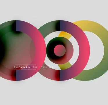 Abstract colorful circles overlap creating dynamic visual effect. Modern design Stock Illustration