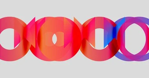 Abstract colorful circles overlap creating vibrant visual pattern. Smooth イラスト素材