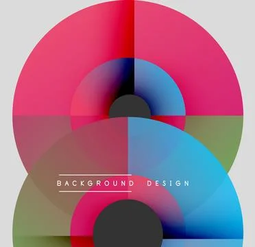 Abstract colorful circles overlap, creating dynamic visual effect. Modern design Illustrazione stock