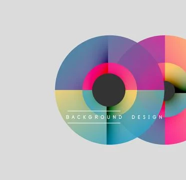 Abstract colorful circles overlap, creating vibrant visual effect. Background Stock Illustration