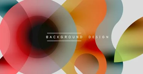 Abstract colorful circles overlap creating dynamic visual effect. Modern design Illustrazione stock