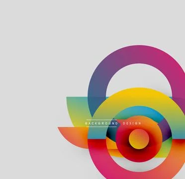 Abstract colorful circles overlap, creating dynamic visual effect. Modern design Stockillustratie