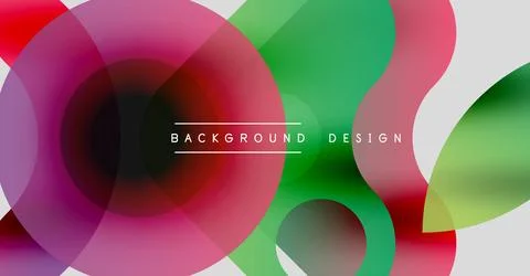 Abstract colorful circles overlap, creating dynamic visual effect. Modern design Stock Illustration
