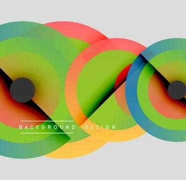 Abstract colorful circles overlap, creating dynamic visual effect. Modern design Stock Illustration