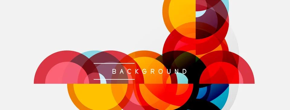Abstract colorful circles overlap creating dynamic visual effect. Modern desi イラスト素材
