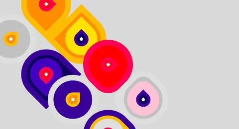 Abstract colorful circles overlap, creating dynamic composition. Bright hues Stock Illustration
