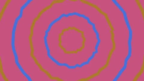 Abstract colorful circles pattern with rough wavy lines Stock Illustration