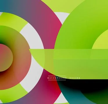 Abstract colorful circles, rectangles overlap. Modern design, vibrant hues Stock Illustration