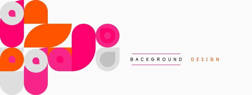 Abstract colorful circles, rectangles overlap. Modern design element, simple Illustrazione stock