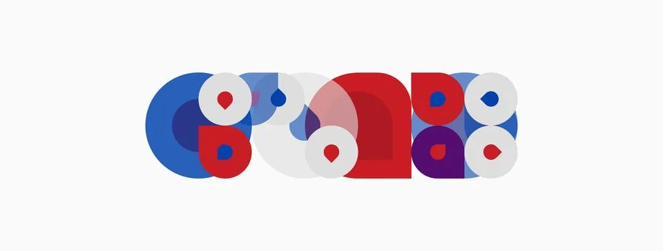 Abstract colorful circles, shapes create playful design. Minimalist composi.. Stock Illustration