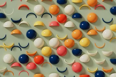 Abstract Colorful Circles Sphere Background. 3d Rendering Stock Illustration