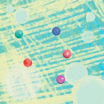 Abstract colorful circles splashes pattern background with hand drawn element Stock Illustration