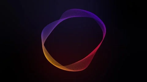 Abstract colorful circular lines increasing in size and wiggling Stock Footage 301924416