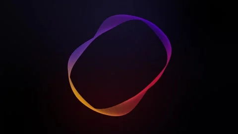Abstract colorful circular lines wiggling animation on the black background Stock Footage 301924422