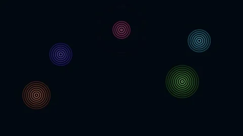 Abstract Colorful Circular Loading Spin Animation on Black Background Stock Footage 336836730