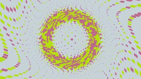 Abstract colorful circular pattern with wavy lines Stock Illustration