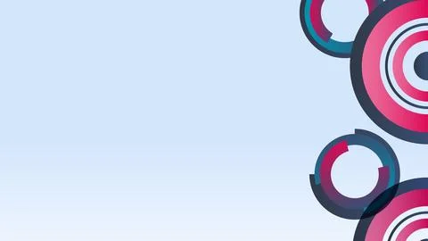 Abstract Colorful Circular Patterns on a Gradient Light Blue Background Stock Illustration