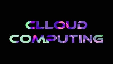Abstract colorful cloud computing text animation. technology word on black. Stock Footage 235396892
