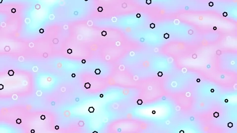 Abstract Colorful Clouds With Dark Hexagon Shapes Floating Across a Soft Gr.. Vídeos de archivo 328589122