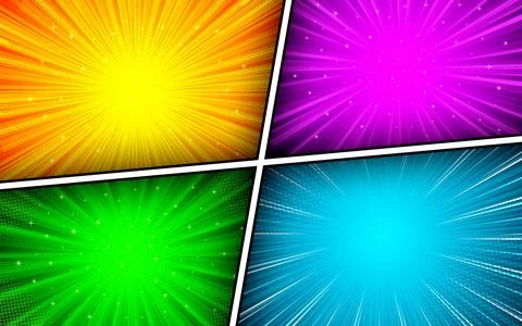 Abstract colorful comic page background vector template. Stock Illustration