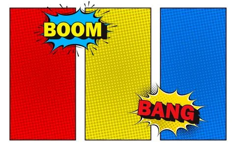 Abstract colorful comic page background vector template. Stock Illustration