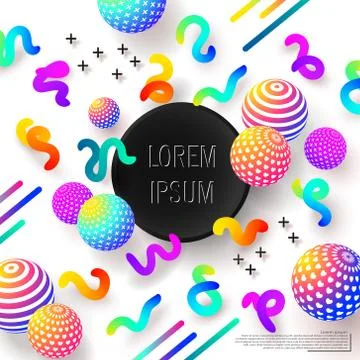 Abstract colorful composition with decorative elements. Modern design.Universal Stock Illustration