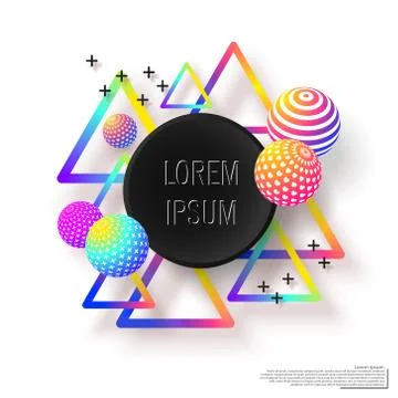 Abstract colorful composition with geometric elements. Multicolored background Illustrazione stock