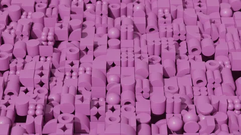 Abstract colorful composition with geometric objects in saturated neon colors Stock Footage 339634041