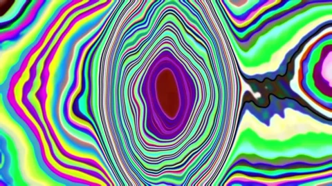 Abstract colorful concentric circle pattern on dark background for design Stock Footage 345420727