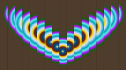 Abstract colorful concentric circles displaying a dynamic wave like geometri Illustrazione stock